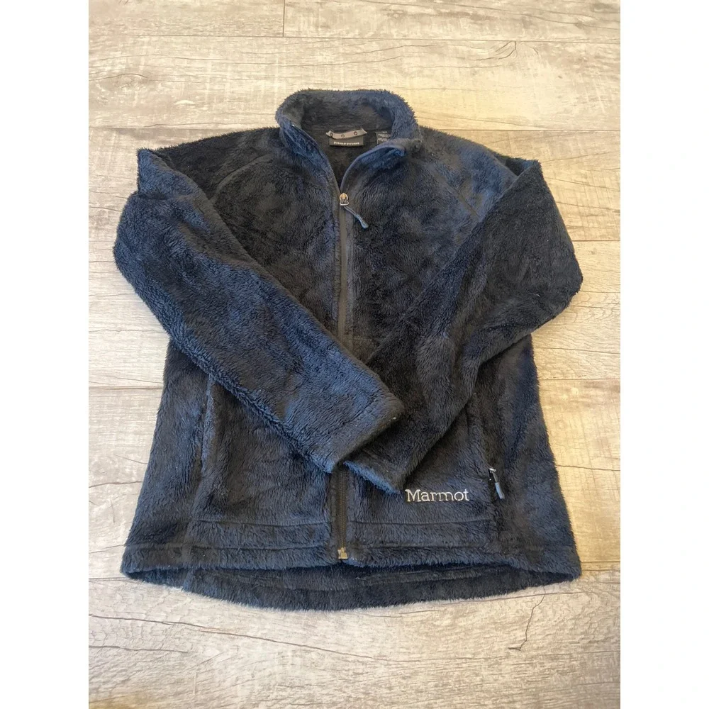 Marmot Womens Black‎ High Pile Fleece Full Zip Jacket Size S P Small